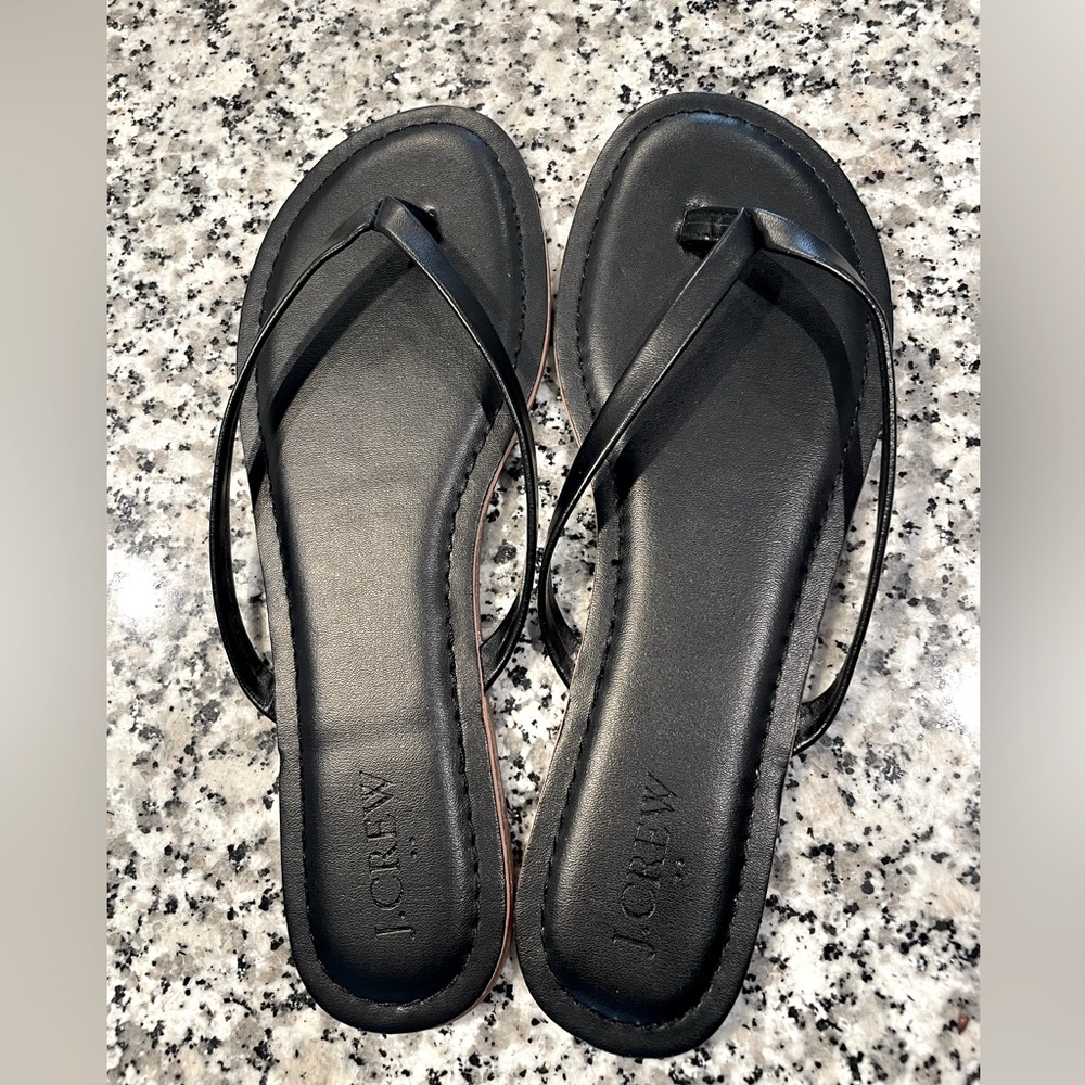 New J.Crew size 8 Black Flip Flops